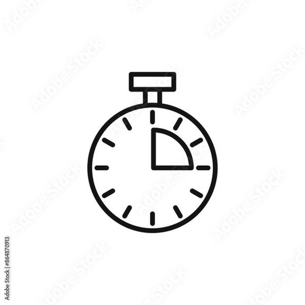 Obraz Quarter Past Time Icon for Precise Timing