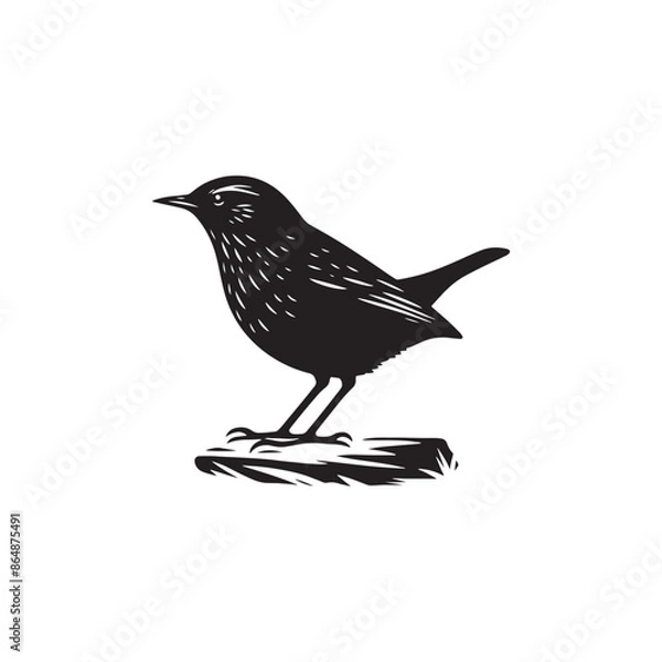 Fototapeta Rail Bird Vector Silhouette - Minimalist Rail Bird Design - Rail Bird Illustration.
