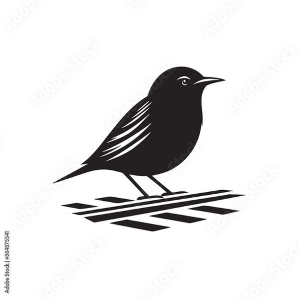 Fototapeta Rail Bird Vector Silhouette - Minimalist Rail Bird Design - Rail Bird Illustration.