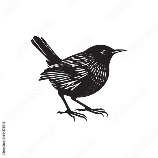 Fototapeta Rail Bird Vector Silhouette - Minimalist Rail Bird Design - Rail Bird Illustration.