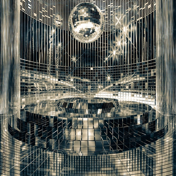 Obraz Stage in shiny background 3d rendering.