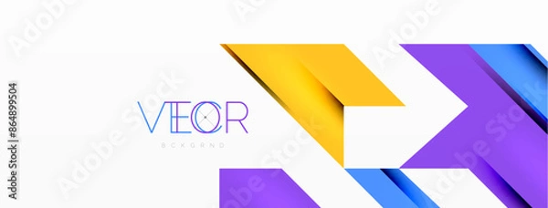 Fototapeta Speed and sport geometric background. Color lines dynamic template for wallpaper, banner, background or landing