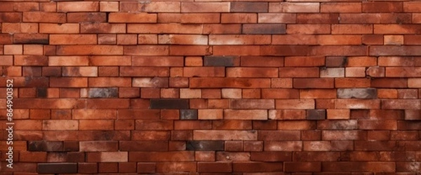 Obraz Abstract red brick wall panoramic background