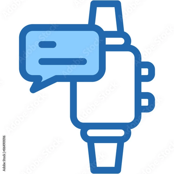 Fototapeta Vector Icon Smart watch, Device, Speech Bubble, Message, Communications