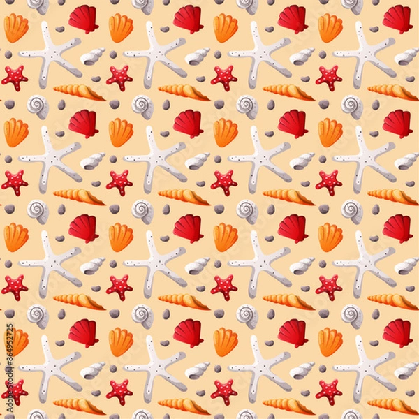 Obraz sea shell summer pattern background