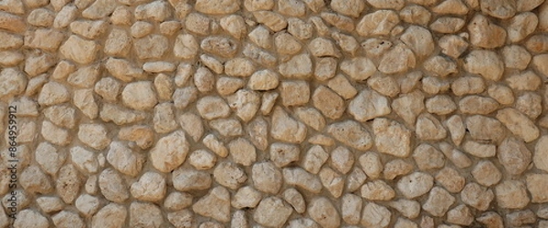Fototapeta Pebble artificial floor and wall decoration. Home design Conception