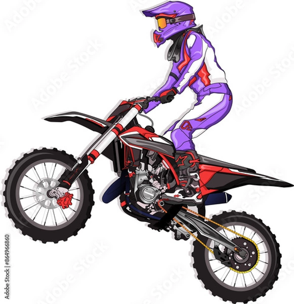 Obraz Illustration of dirt bike vector