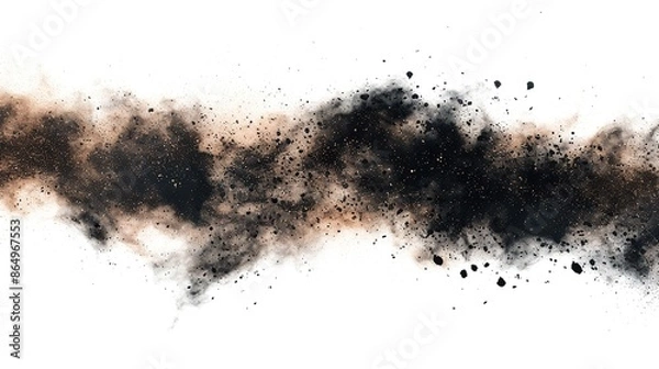 Fototapeta Black and brown dust particle pattern isolated on white background