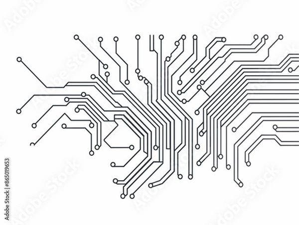 Fototapeta Circuitry Elegance: A Minimalist Masterpiece of Interconnected Simplicity