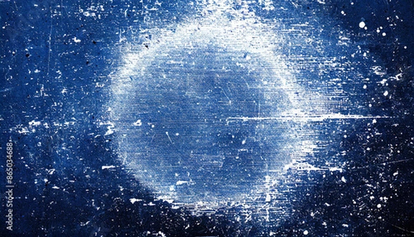 Fototapeta abstract vintage light blue texture with circular scratches and abrasions, old film, soft banner background with copy space