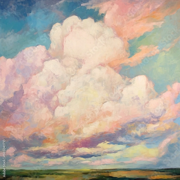 Obraz Cloudy Skies Over a Landscape