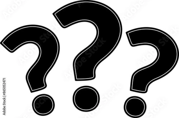 Fototapeta Three Question Marks Isolated Vector Illustration
