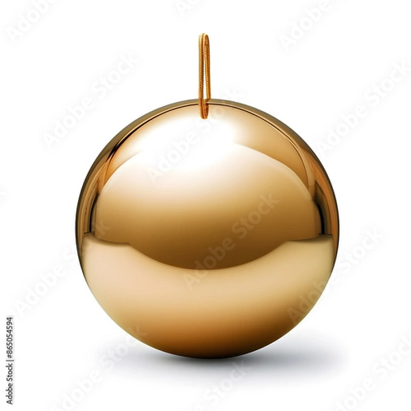 Fototapeta Golden Bell with Reflection - 3D Rendering