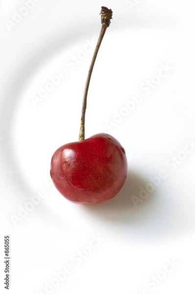 Fototapeta red sweet cherry on the plate