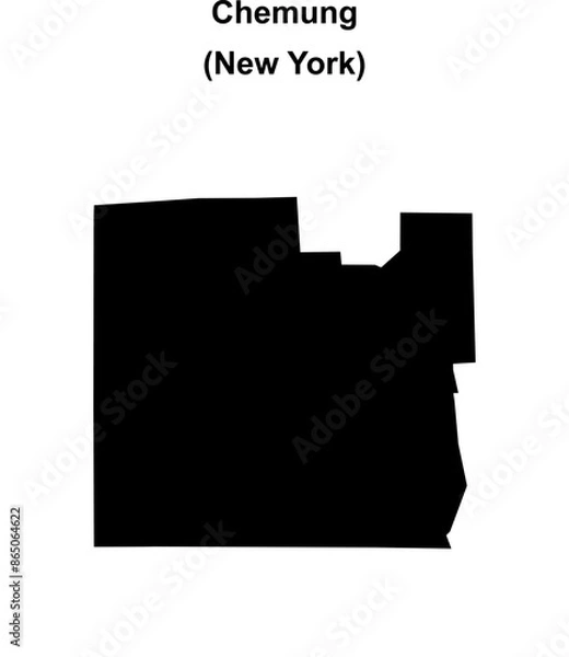 Obraz Chemung County (New York) blank outline map