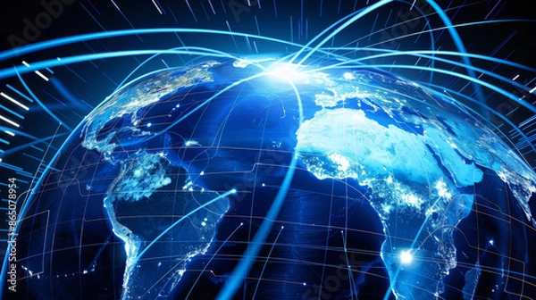 Fototapeta Technology that allows people around the world to connect and communicate with each other.