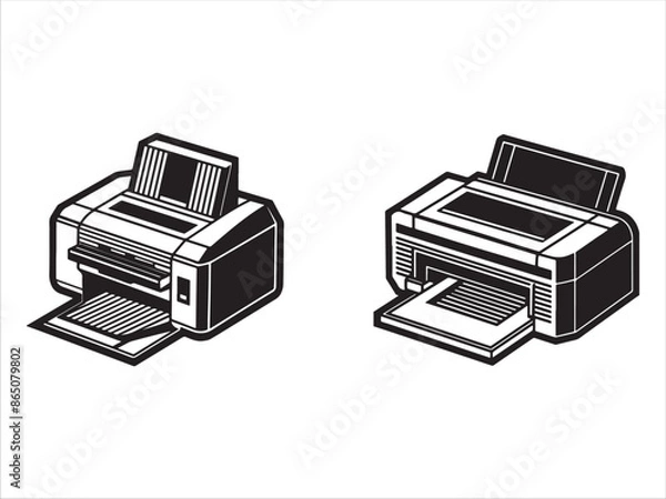 Fototapeta Printer silhouette design vector art AI Technology 