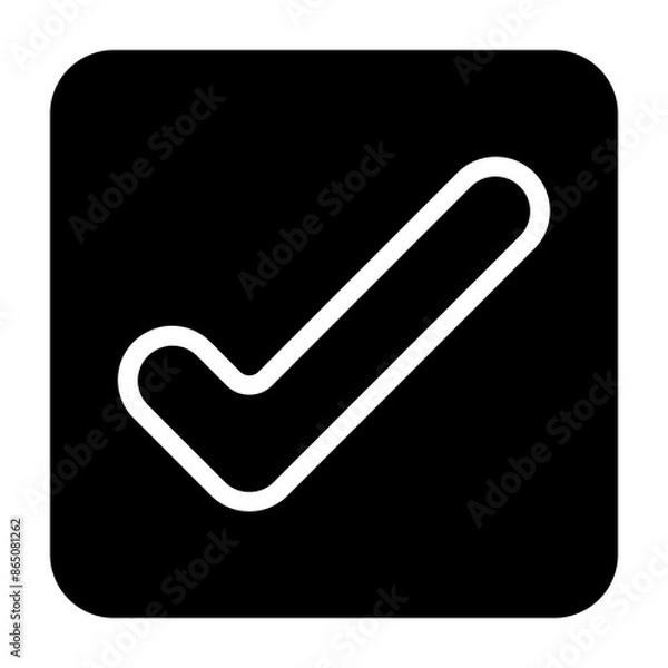 Fototapeta Tick Vector Glyph Icon Design