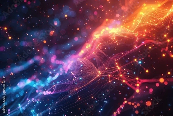 Fototapeta Abstract colorfur background digital wave cyber surface diodes