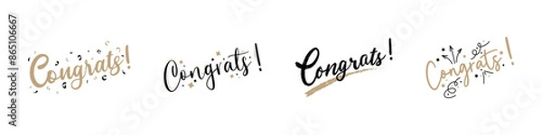 Fototapeta Congrats Text Vector. Congratulations collection. Congrats. Congratulation vector illustration