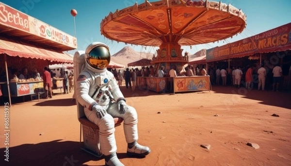 Fototapeta Closeup portrait of an Astronaut