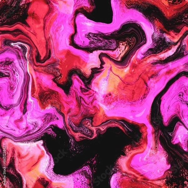 Fototapeta Abstract Digital Painting Liquid Fluid Wavy Marble Seamless Textile Pattern Batik Background