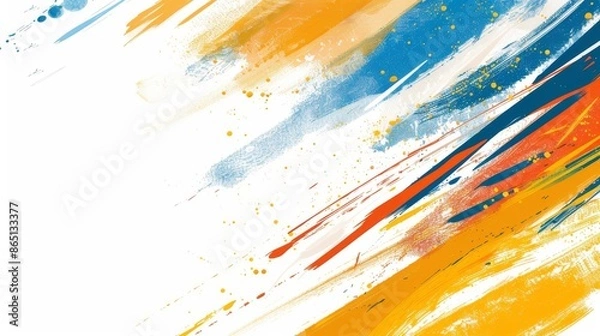 Fototapeta colorful brushstrokes on a white canvas background