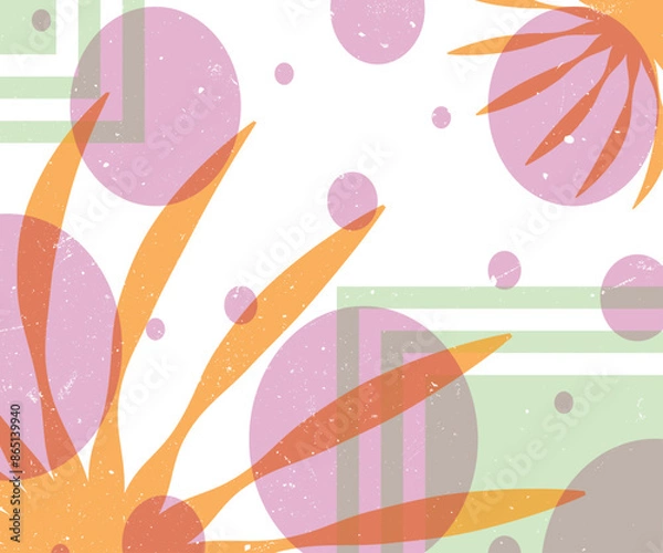 Fototapeta Summer retro poster. Abstract  vintage background design Vector illustration