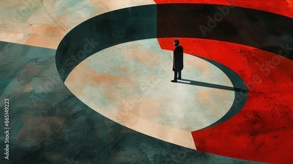 Fototapeta A Man in the Center of a Divided World