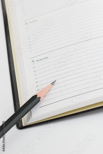 Fototapeta スケジュール帳と鉛筆