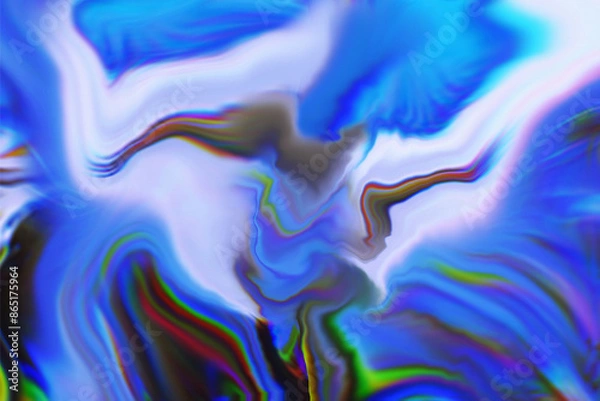 Fototapeta Cool background distorted. Wallpaper and dreamy for  graphics. Light dream and twirl with liquid colors wonderful amazing and digital world	
