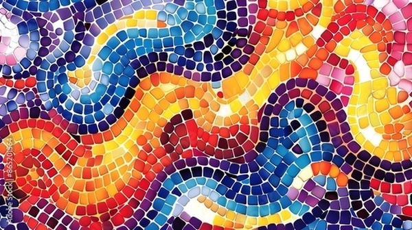 Fototapeta Seamless Abstract Mosaic Geometric Pattern for Sticker Design and Apparel