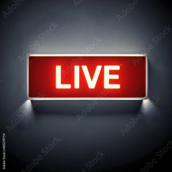 Obraz Live on air sign with red illumination