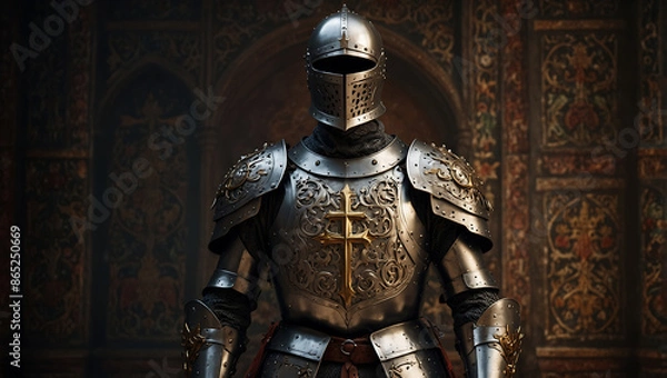 Obraz medieval knight in castle