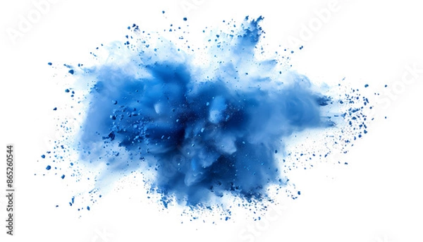 Fototapeta blue smoke powder explotion isolated on transparent background