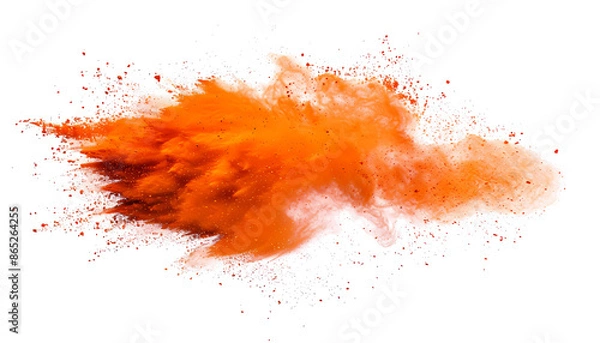 Fototapeta orange smoke powder explotion isolated on transparent background