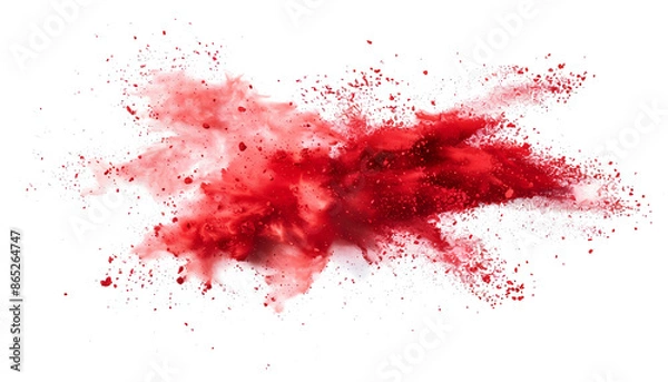 Fototapeta red smoke powder explotion isolated on transparent background