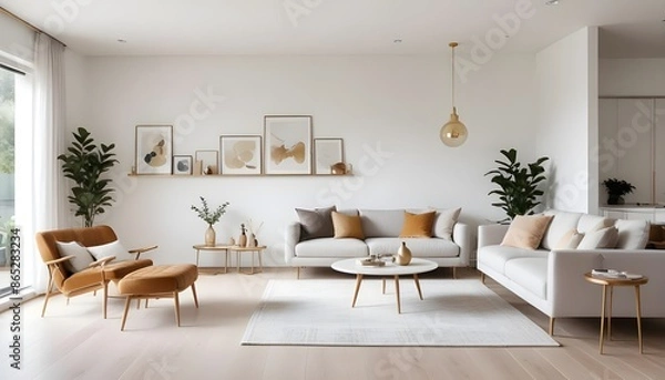 Fototapeta Photo interior modern design room 3d illustration