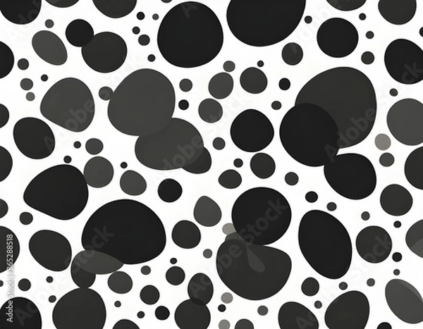 Fototapeta Black irregular abstract polka dots