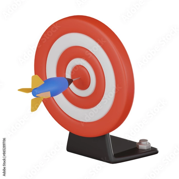 Fototapeta Bullseye Precision of Game Target and Aiming Concept. 3D Render
