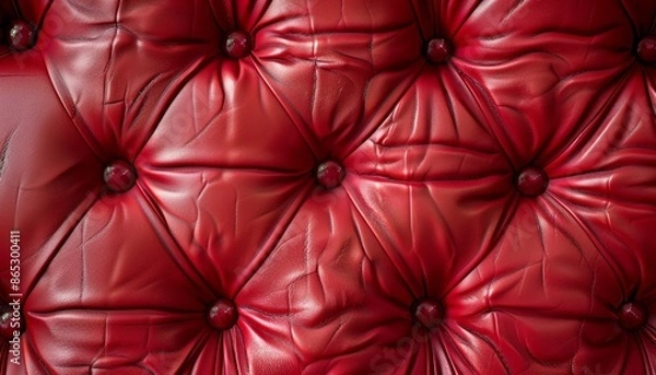 Obraz Horizontal elegant buttoned red leather background and design
