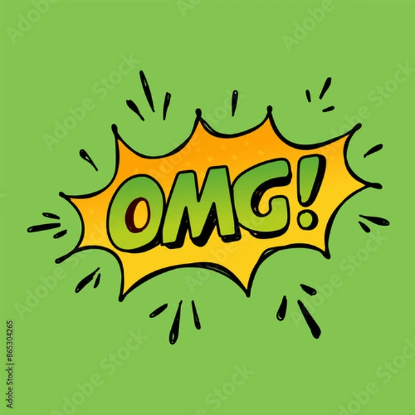 Fototapeta Vector comic speech bubbles, Pop art messages different shapes, emotions. Comics font label tag 