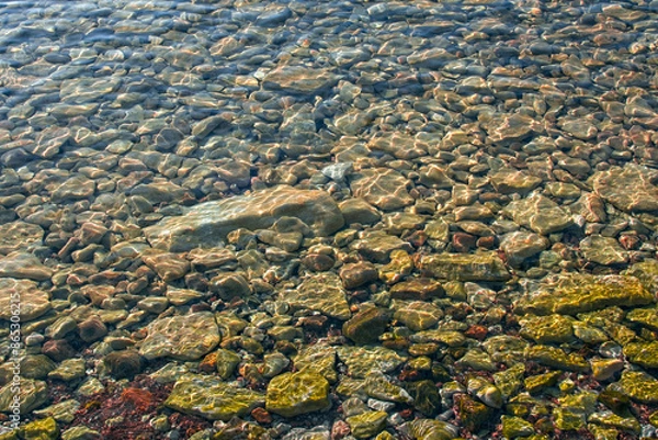 Obraz Pebbles under water in many colors and formations