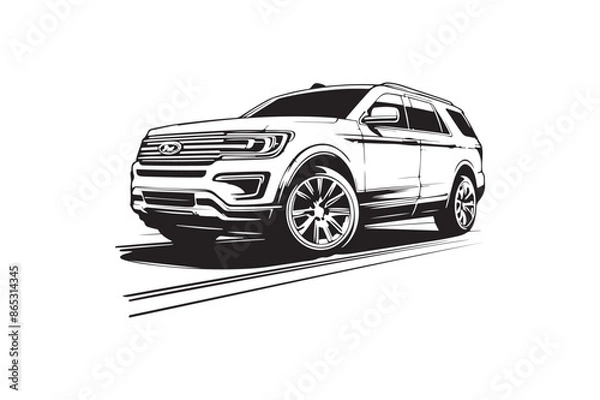 Obraz Jeep car vector silhouette