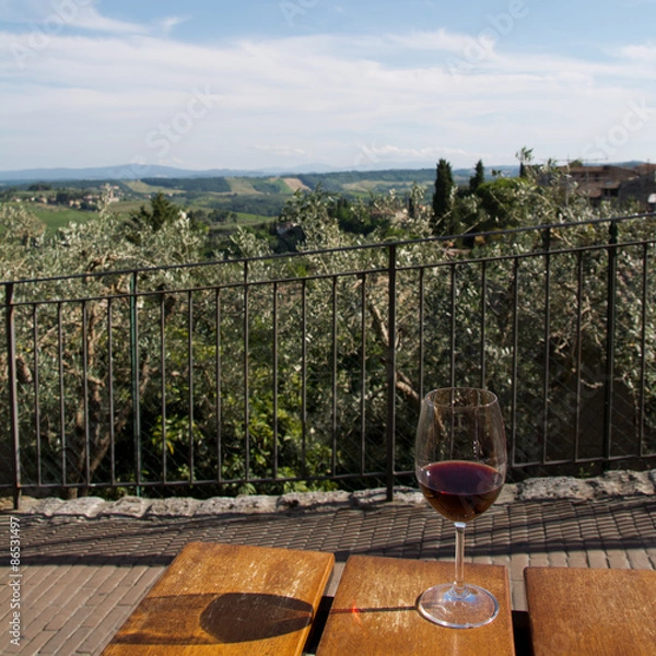 Obraz red wine of Tuscany, Italy 