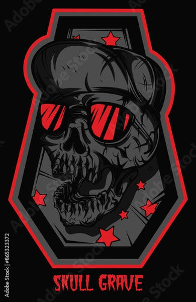 Fototapeta vector artwork skull grave
