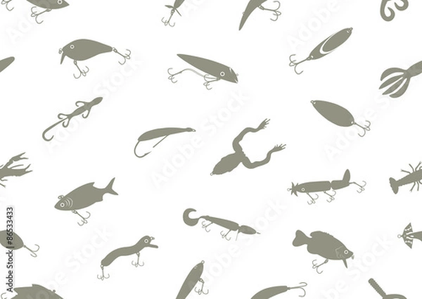 Fototapeta fishing baits pattern