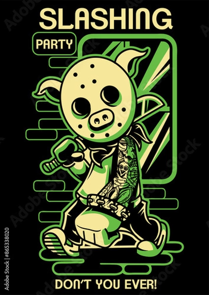 Fototapeta vector artwork slashing party
