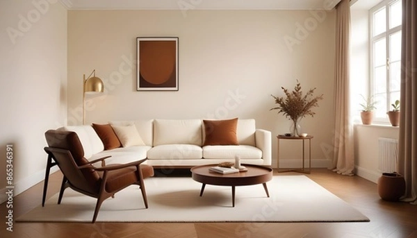 Fototapeta Photo interior modern design room 3d illustration