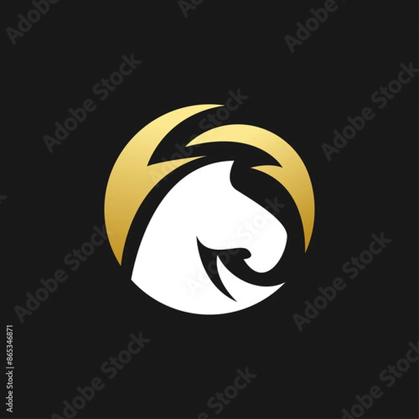 Fototapeta Elegant horse logo